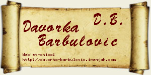 Davorka Barbulović vizit kartica
